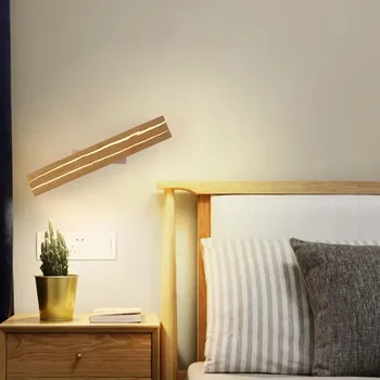 Креативный настенный светильник с длинной полосой вращающийся деревянный бра настенный светильник для гостиной спальни прикроватный домашний декор светодиодное освещение