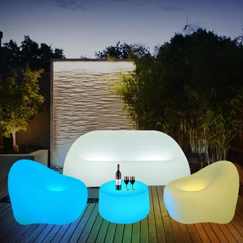 Креативный светящийся диван, комбинированный журнальный столик для отдыха на открытом воздухе, барный стол, свободный стол, обеденный бар на открытом воздухе, столы и стул