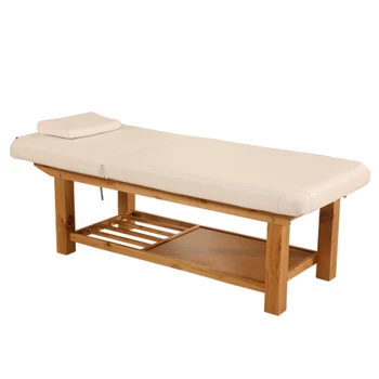 Кровать для красоты из массива дерева, деревянный массажный стол, вышитая татуировка, массаж тела, массаж тела