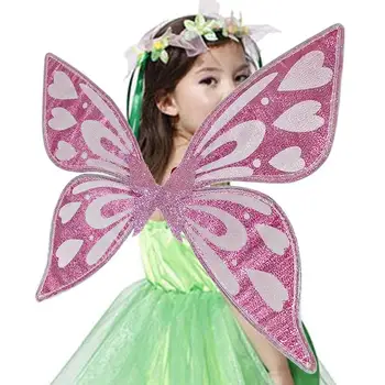 Крылья для девочек Крылья феи Сверкающие костюмы для девочек Крылышки бабочки Одевалка на Хэллоуин Костюм Крылья ангела для детей Девочки мальчики