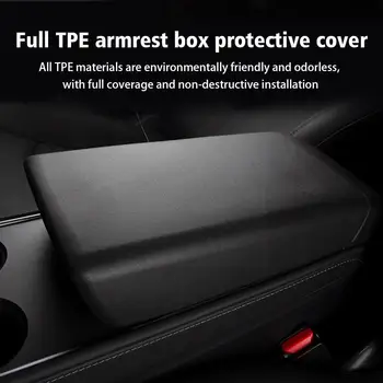 Крышка подлокотника центральной консоли автомобиля для Tesla Model 3 / Y Устойчивый к царапинам износостойкий TPE Подлокотник Коробка Протектор Внутренний декор H1I8