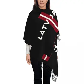 Латвия Латышский флаг Шарф для женщин Осень Зима Пашмина Шали и Обертывание Длинный Большой Платок Шали Дамы