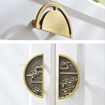 Легкая роскошная простая дверь шкафа Xiangyun Новый китайский стиль латунная ручка шкафа для обуви дверь шкафа антикварная мебельная ручка