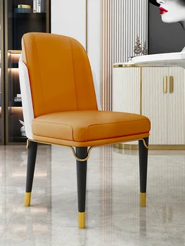 легкий роскошный обеденный стул модель номер семейный отель ресторан переговоры кожаный ins net красное кресло креативный кожаный стул