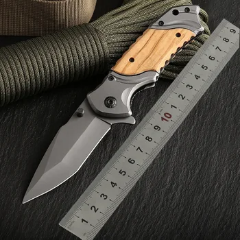  Лидер продаж карманный складной нож для кемпинга 440 сталь + массив дерева ручка для выживания на выживание охота тактические ножи на открытом воздухе EDC инструменты