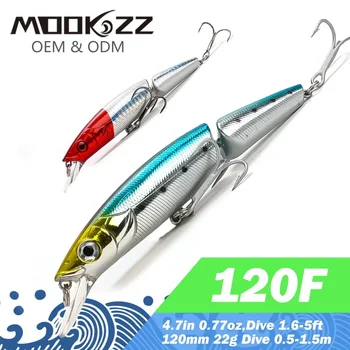 Лучшая цена MOOKZZ для искусственной рыбалкиПриманки Minnow Высокое качество Воблеры Приманки 12CM 22G Подвеска Горячая модель Крэнки Поппер