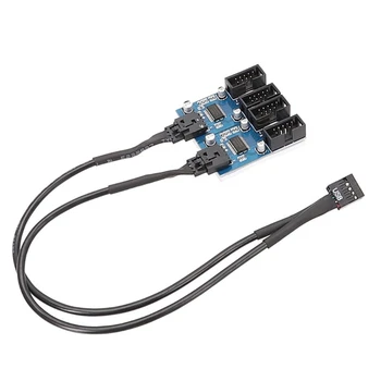 Материнская плата USB2.0 9-контактный разъем 1 на 2/4 удлинитель концентратор разветвитель адаптер преобразователь