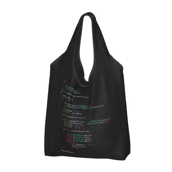 многоразовое кодирование в реальной жизни Программирование Цвет Продуктовая сумка Складная машинная стирка Программатор Программное обеспечение Сумка для покупок Сумка для хранения