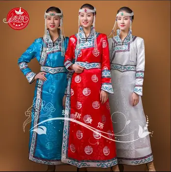 Модное монгольское женское монгольское платье для танца Модное монгольское женское монгольское платье для танца 0