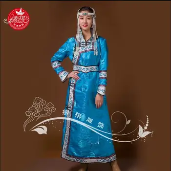 Модное монгольское женское монгольское платье для танца Модное монгольское женское монгольское платье для танца 1