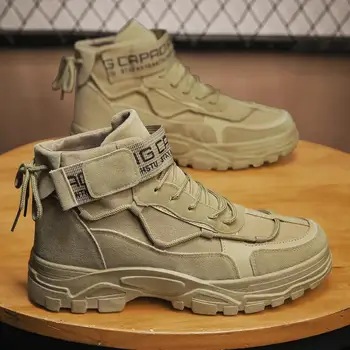 Модные мужские ботинки Военные боевые ботинки Зимняя обувь для пеших прогулок на открытом воздухе Легкие нескользящие мужские ботильоны для пустыни