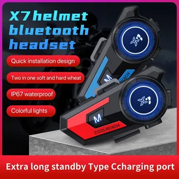 Модный шлем Гарнитура Bluetooth для мотоцикла BT 5.0 Шумоподавление Водонепроницаемый IPX67 Автоответчик Беспроводные наушники громкой связи