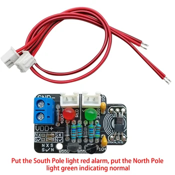 Модуль магнитной индукции постоянного тока 5 В-20 В Холл Магнит Северный полюс Зеленый и Южный полюс Красный Модуль обнаружения сигнализации