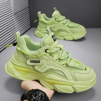Мужская молодежная модная спортивная обувь Корейское издание Универсальная противоскользящая баскетбольная обувь с толстой подошвой Модная студенческая повседневная обувь