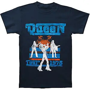 Мужская футболка Queen Tour 76 Slim Fit Большая синяя