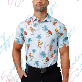 Мужские рубашки для гольфа Модная рубашка-поло Лацкан Высококачественные летние спортивные рубашки с короткими рукавами Повседневная футболка Быстросохнущая дышащая одежда