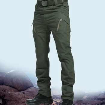 Мужские тактические брюки с несколькими карманами Y2k Эластичность Военные городские молчаливые брюки Мужские тонкие толстые брюки-карго