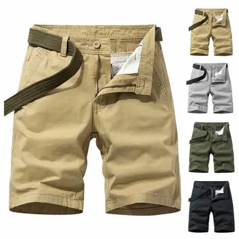 Мужские шорты-карго Быстросохнущие мужские летние брюки длиной до колена Прямые шорты для мужчин Военные тактические шорты