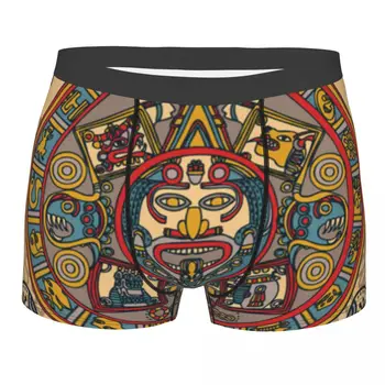 Мужское нижнее белье Трусы Непрерывный рисунок майя Мужские боксерские шорты Эластичные мужские трусики