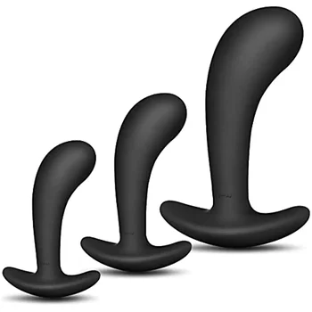  Набор для тренировки анальной пробки для удобной упаковки из 3 силиконовых анальных пробок Тренировочный набор с расклешенным основанием Секс-игрушки для простаты для женщин