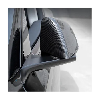  Накладка на крышку бокового зеркала заднего вида для 2021 Tesla Model Y 2022 г. Аксессуары для экстерьера, глянцевое углеродное волокно ABS  Накладка на крышку бокового зеркала заднего вида для 2021 Tesla Model Y 2022 г. Аксессуары для экстерьера, глянцевое углеродное волокно ABS 4
