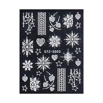 Наклейка для ногтей Снежинка Рождественская елка Дизайн ногтей Креативные аксессуары для ногтей Клейкие декоративные наклейки для рождественской вечеринки