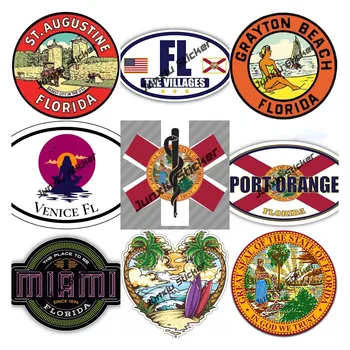 Наклейка с флагом штата Флорида в форме EMT Виниловая наклейка EMS Paramedic FL Наклейки Флориды Штат Флорида Майами-Сити Штат Флорида США