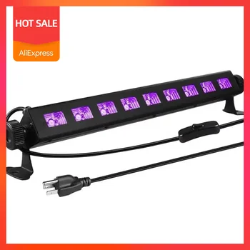 Настенный светильник для сцены 9x3 Вт Фиолетовый светодиодный Par Blacklight UV Disco DJ Light Светодиодная лампа для мытья вечеринок