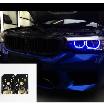 Неадаптивные светодиодные фары Дневные ходовые огни для 17-20 BMW 5 Series G30 G31 F90 M5 Красный синий желтый ангельские глаза ДХО
