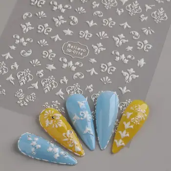 Нежная наклейка с цветком для ногтей Ультратонкая наклейка для дизайна ногтей Невыцветающий DIY Японский стиль Цветочный узор Маникюрные наклейки