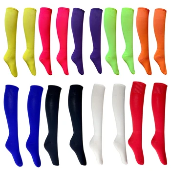 Непиллинговые однотонные футбольные носки для мужчин и женщин средней толщины детские взрослые высокоэластичные футбольные носки средней длины