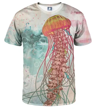 Новая горячая 3D-печатная люминесцентная радужная медуза Футболка Графики Пользовательские гавайи Рубашка Мужчины Футболка с коротким рукавом Y2k Женская одежда