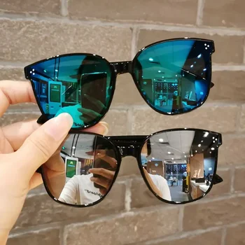 Новая детская форма круглых солнцезащитных очков Девочка Мальчик Блестящее покрытие Двухцветные винтажные солнцезащитные очки Очки для защиты от ультрафиолета Детские очки