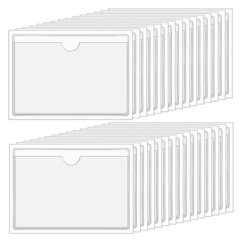 НОВИНКА-Прозрачные клейкие карманы Карманы для каталожных карточек Рукава самоклеящиеся с верхней загрузкой Карманы для этикеток (30 шт.)