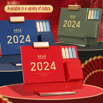Новогодний подарок Блокнот 2024 Простой календарь Настольный настольный настольный календарь в деловом стиле