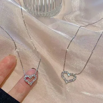 Новое ожерелье Sweet Love Женское ожерелье с полым сердцем Простой ошейник Цепочка Ожерелье