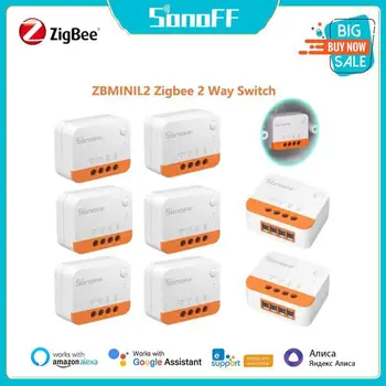 Новый SONOFF ZBMINIL2/ZBMINI ZigBee Smart Switch Нейтральный провод не требуется 2-позиционный переключатель Беспроводное приложение EWeLink через Alexa Google Home