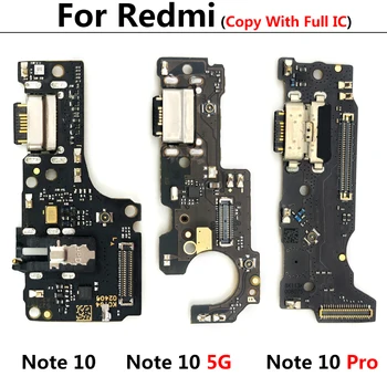 Новый док-разъем Micro USB Зарядное устройство Зарядный порт Гибкая кабельная плата с микрофоном для Xiaomi Redmi Note 10 Pro 10s 5G Parts
