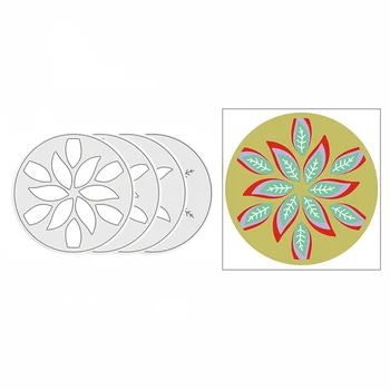 Новый слоистый цветочный круг Пуансеттия DIY Craft 2021 Металлические режущие штампы для скрапбукинга и изготовления открыток Декор Тиснение Без штампа