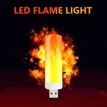 Ночник USB Пламя Свет Свеча Светодиодный Пламенный Светильник USB Атмосфера Светильник USB USB Штепсельная лампа Наружный внутренний свет