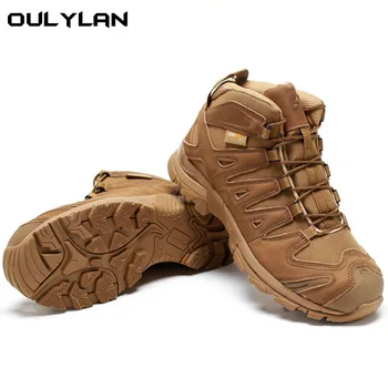 Обувь для тренировок на открытом воздухе Ботильоны для скалолазания Военные боевые ботинки Мужские ботинки для пустыни Mid Top Спортивные кроссовки для горного кемпинга