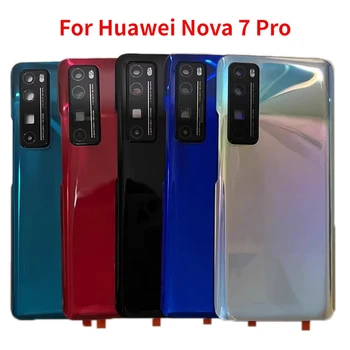 Оригинальная задняя крышка для Huawei Nova 7 Pro 5G JER-AN10 AN20 Крышка аккумулятора Стеклянная задняя дверь Корпус Чехол с объективом рамки камеры