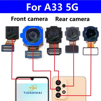 Оригинальная передняя задняя камера для Samsung Galaxy A33 5G A336 A336B Задняя основная задняя фронтальная селфи-камера Модуль гибкого кабеля