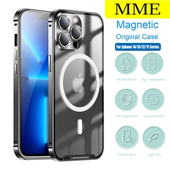 Оригинальный роскошный металлический чехол Magsafe для Iphone 13 Pro Max Ультратонкий магнитный ударопрочный для Apple 14 12 11 Pro Чехол Coque