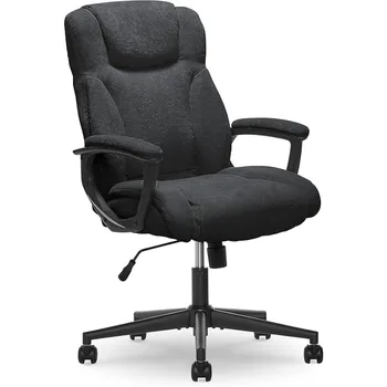  Офисное кресло для руководителей с высокой спинкой и поясничной опорой Эргономичный мягкий дизайн Компьютер из микрофибры Бесплатно