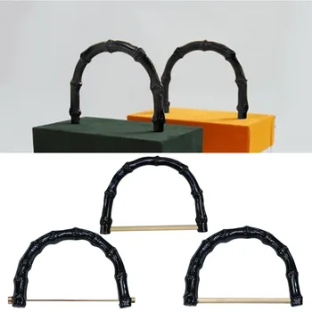 Пластиковая ручка для сумки, имитирующая бамбуковую сумку, ремешок, плетеная коробка, ручка для сумки, черная с квадратной пряжкой, аксессуар для сумки своими руками сумка Женская