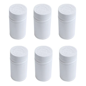  Пластиковые пустые бутылки из-под лекарств Держатель контейнера для таблеток 6 шт. Белый