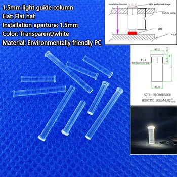 Плоская головка световодная колонна диаметром 1,5 мм ПК прозрачная световодная колонна Светодиодный световой столб Маленький световодный абажур