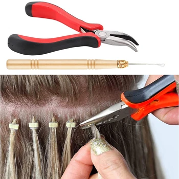Плоскогубцы для сгибания кончика DIY Инструмент для наращивания волос Зажим Плоскогубцы для микроколец / звеньев / бусин и наращивания волос с помощью крючка