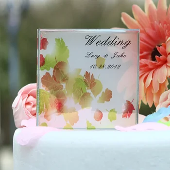 Подарки на День святого Валентина Пасхальная годовщина Свадебная вечеринка Персонализированный индивидуальный торт с кристаллическим цветом листьев Топ